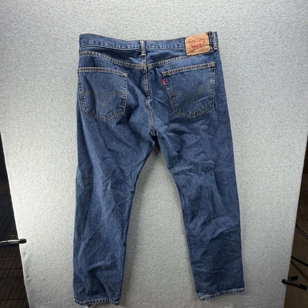 Levis 505 Mens Straight Fit Jeans 36x32 Medium Wash Blue 100% Cotton Denim